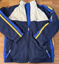 Vintage Y2K Nike Reversible Hooded Fleece Blue Coat Boys Sz XL  18-20 No Hood