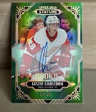 2020-21 UD Stature Gustav Lindstrom /85 Green Rookie Auto Card No 147 Upper Deck
