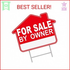 For Sale By Owner Yard Sign, 1-Pack 17"x13" Double-Sided Signs, Corrugated Plast