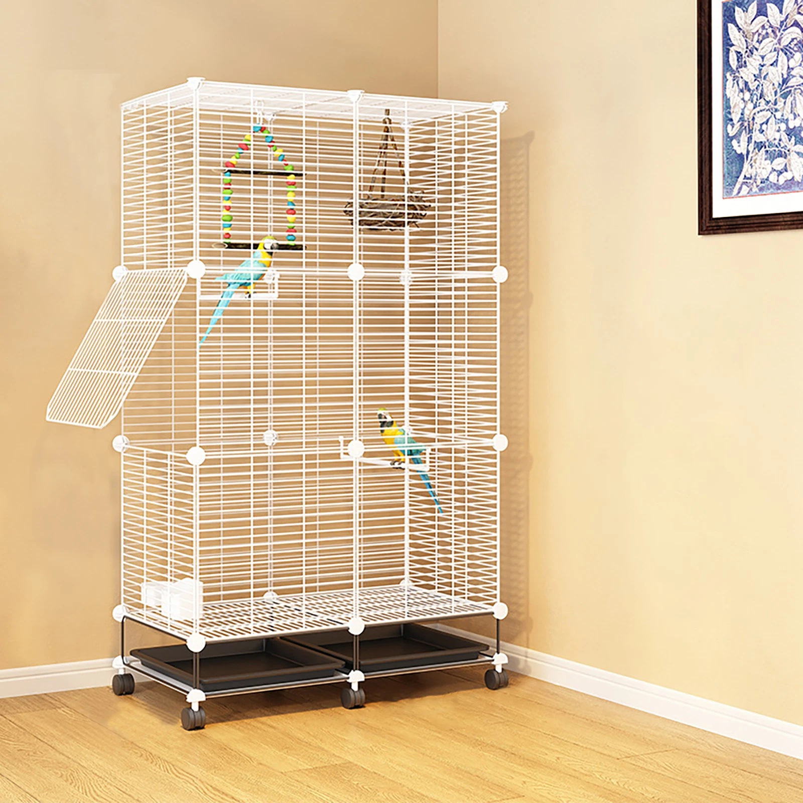 3-Tier Large Bird Cage 49.2in Rolling Metal Parakeet Cage for Canaries, Parrots
Opens in a new windo
