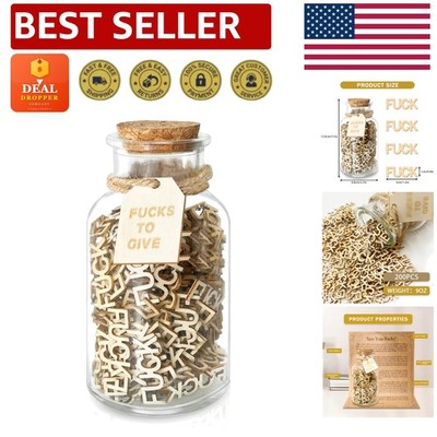 Hilarious 9 OZ F u c k Gift Jar with 200 Wooden Letters - Stress Relief Gift