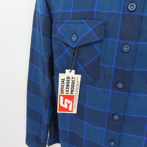 Dixxon Snap On Women Medium Blue Two Pocket Long Sleeve Button Down Flannel NEW - Picture 4 of 11