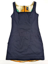 Tommy Hilfiger Navy Blue Sheath Dress, Women 6, Equestrian Chain Lined Zip Back