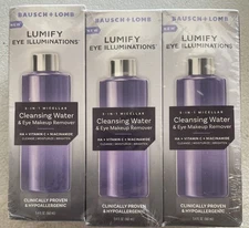 3 x 5.4oz Bausch + Lomb Lumify Eye Illuminations 3 in 1 Micellar Cleansing Water