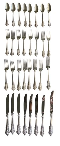 Wallace Sterling Silver, Grande Baroque, 1941 Vintage, 32-Piece Set