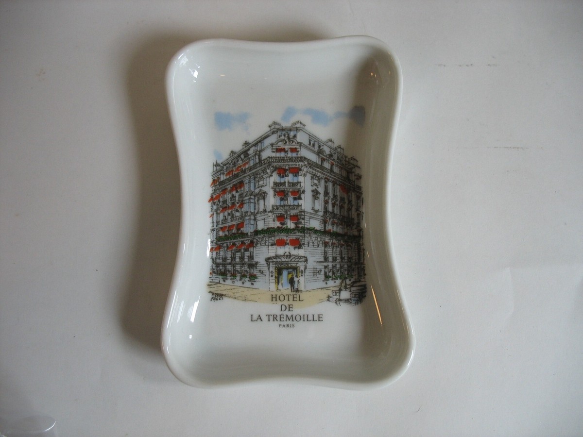 Hotel De La Tremoille Paris France porcelain dish ashtray travel
