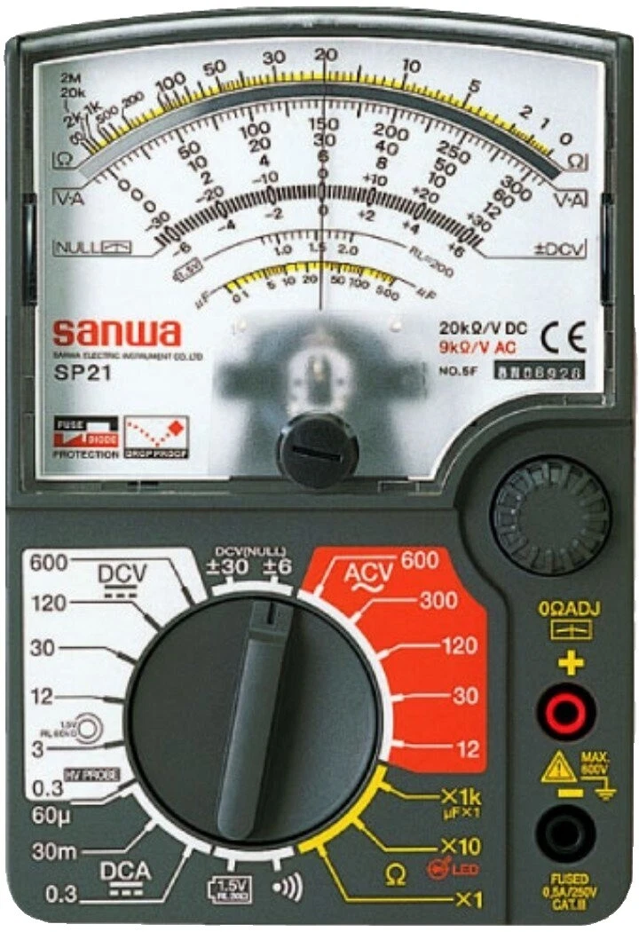 Equipo de prueba analógico multímetros