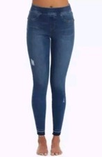 SPANX Women's Distressed Denim Skinny Jean Leggings, Size S, Blue New NWT