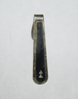Vintage Retro Silver Diamond Triangle Inset Black Etchings Tie Clip Bar 1 3/4” L — photo 1