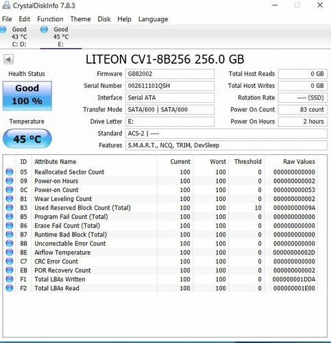 LITEON 256GB SSD CV3-8D256 6Gb/S M.2 2280 SSD #QSH - Picture 5 of 5