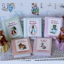 MINIATURE DOLLHOUSE 1:12 SCALE NURSERY BOOKS - SET OF 5 - LIBRO.003