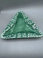 Vintage Drip Glaze Ashtray Green And White Penton’s Ceramics 11.5x11.5x11.5”