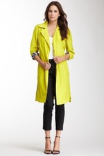 S.i.l.k. Modern Trench Coat In Citron Size M Retail $552