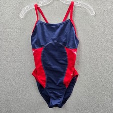 Speedo Women Swimwear 30 Blue Endurance Racerback Cutout One Piece Red
