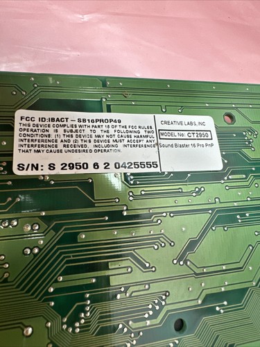 Scheda audio CT2950 I Creative Sound Blaster 16 Pro PNP - Foto 5 di 5
