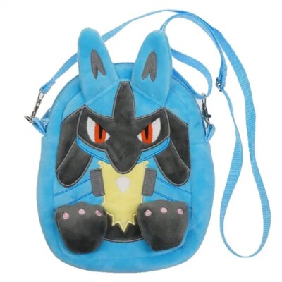 Pokemon Lucario Bag Side Shoulder Bag Plush Soft Toy Teddy Kid