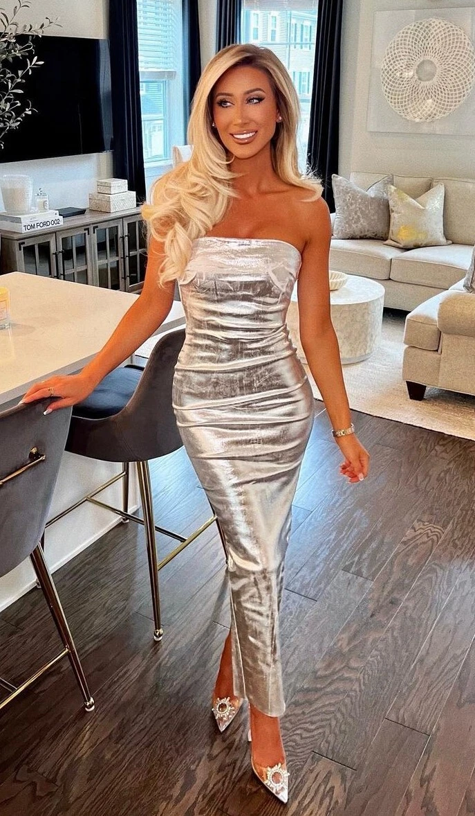 silver dress