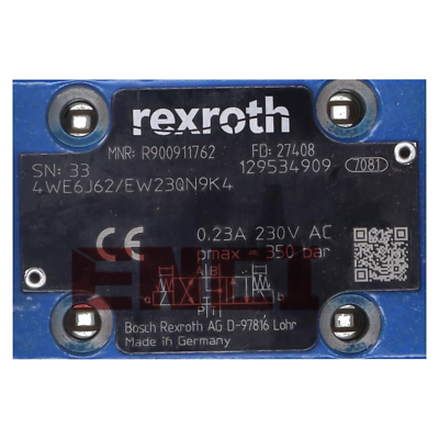 4WE 6 J6X/EW230N9K4 R900911762 Bosch Rexroth Solenoid Valve