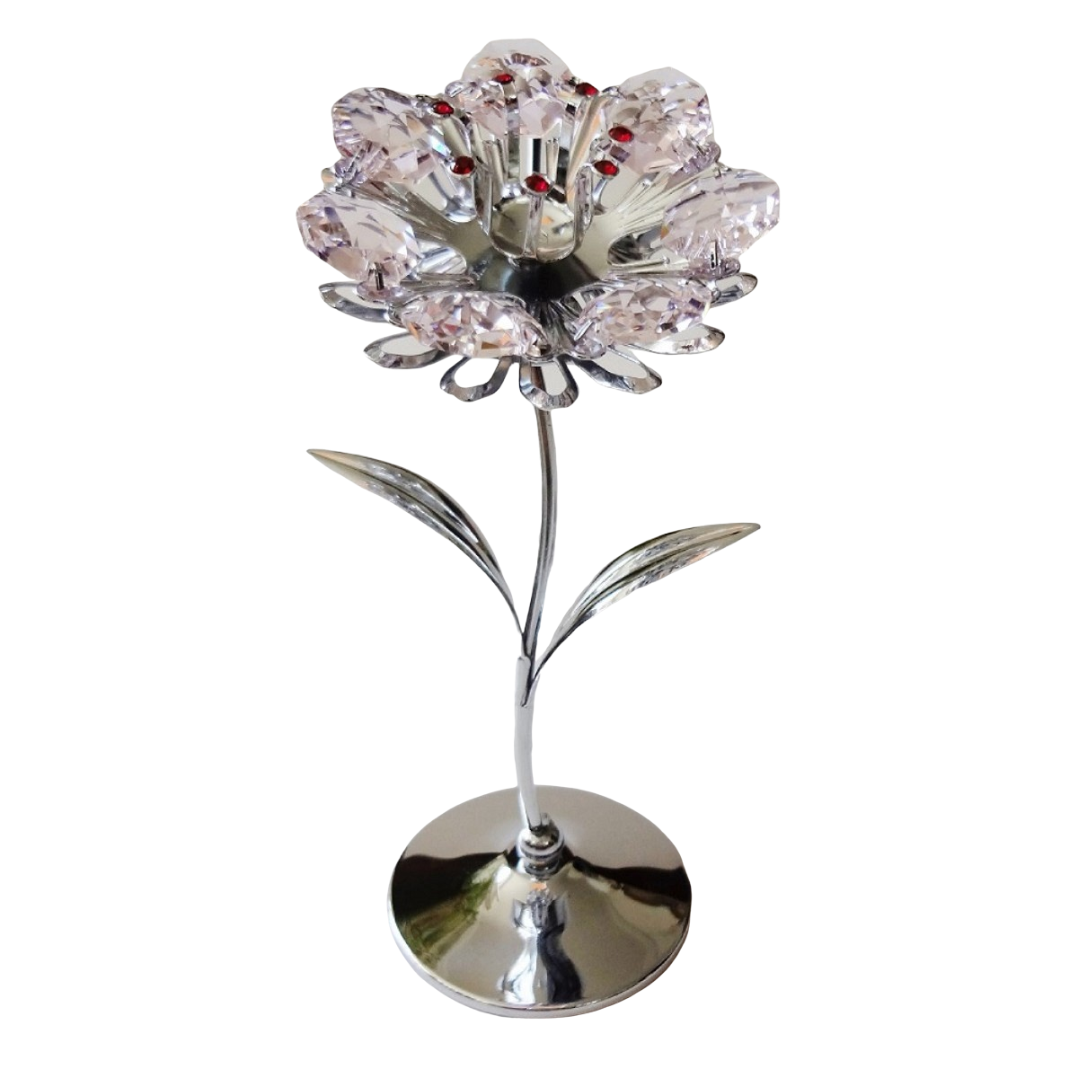 Crystocraft Flower Crystal Ornament With Swarovski Elements Gift Boxed Pink