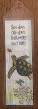 Leanin Tree BookMark SEA TURTLE, CRAB, FISH, SLOW DOWN, CALM DOWN, DON'T WORRY