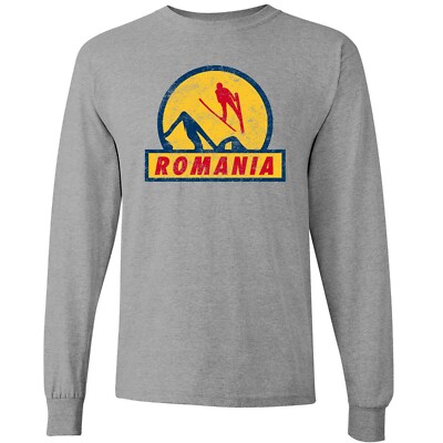 Ski Jumping Romania - Winter Sports Long Sleeve T-Shirt - Sport Grey