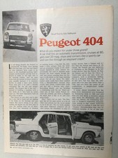Articolo PeugeotArt33 Test Stradale 1969 Peugeot 404 4 Porte Berlina Nov 1964 2 pagine