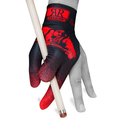 LONGONI Renzline Billiard POOL CUE GLOVE for Left hand Red/Black