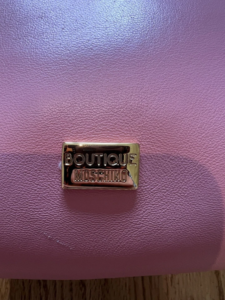 Moschino Pink And White Leather Shoulder Bag - Image 4 of 4