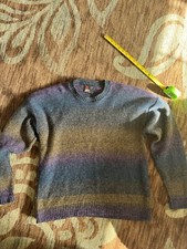 Robert Bruce Wool Sweater Large Multi-Color Stripes Vintage Union Made in USA