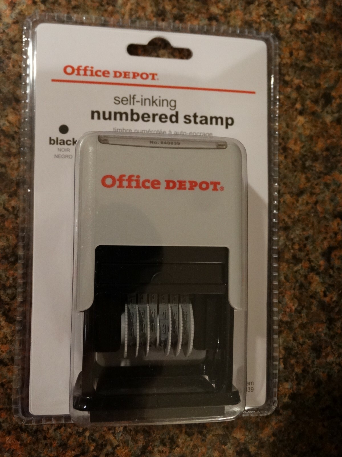 NIB Office Depot Self Inking Numbered Stamp eBay