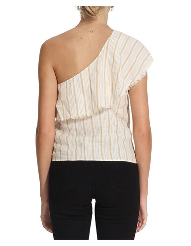 Nobody Denim Size Large VALENCIA TOP SAFFRON STRIPE RRP$129 BNWT - Picture 2 of 13