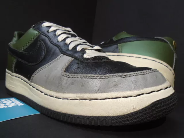2006 NIKE AIR FORCE 1 LOW INSIDEOUT IO UN MITA OSTRICH BLACK GREN 312486 001 9.5