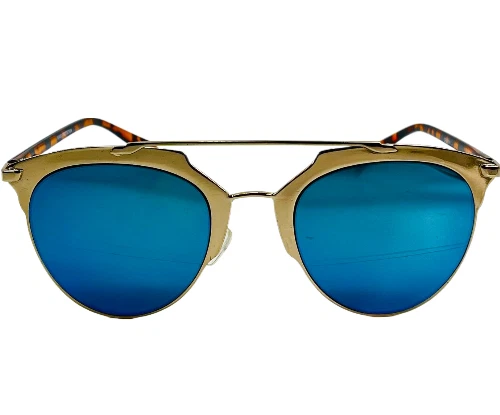 ZeroUV современный металлический золотой ОПРАВЫ синий зеркальный объектив Pantos авиатор солнцезащитные очки - Изображение 3 из 4