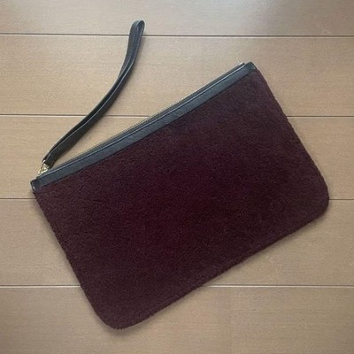 PIERRE HARDY Boa Leder Clutch Tasche Bordeaux