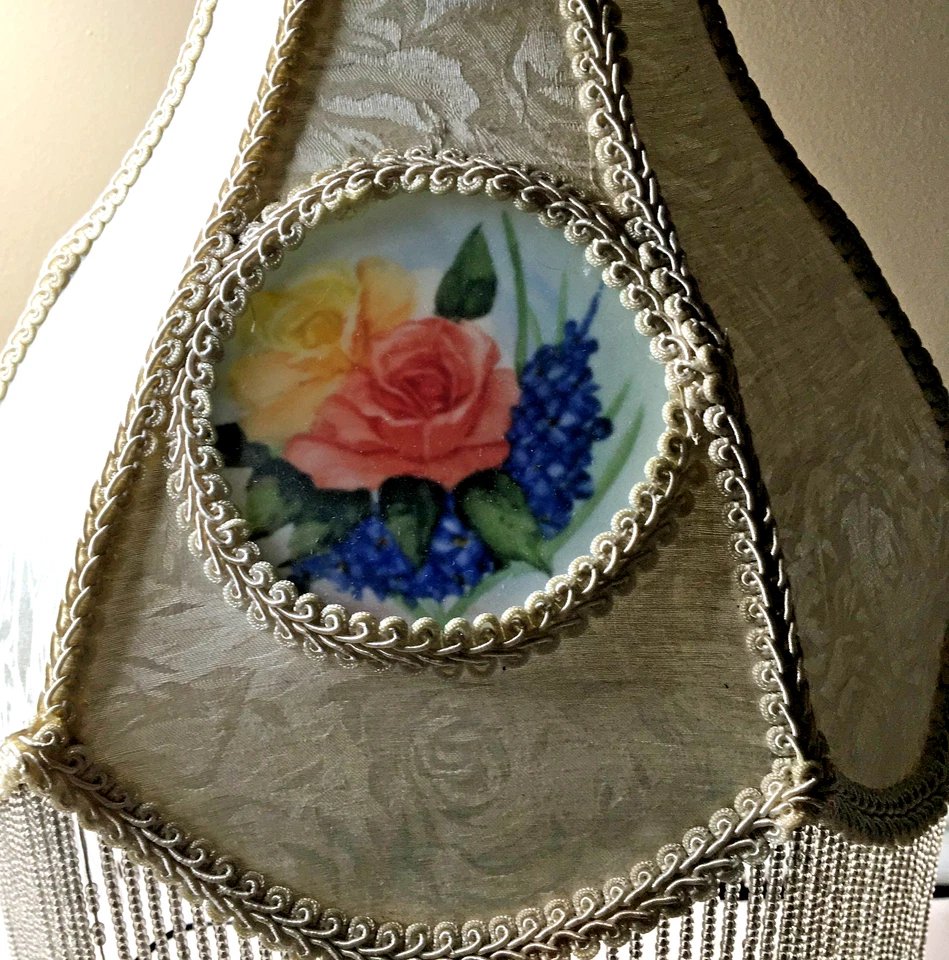 Бронзовая настольная лампа Meyda с расписными розами Tiffany высотой 14,5 дюйма абажур - - Изображение 3 из 4