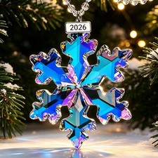 Crystal Snowflake Christmas Ornaments 2026, Glass Colorful