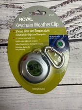 Royal Keychain Weather Clip No. KS50 - Time, Temperature, Light & Compass - New!