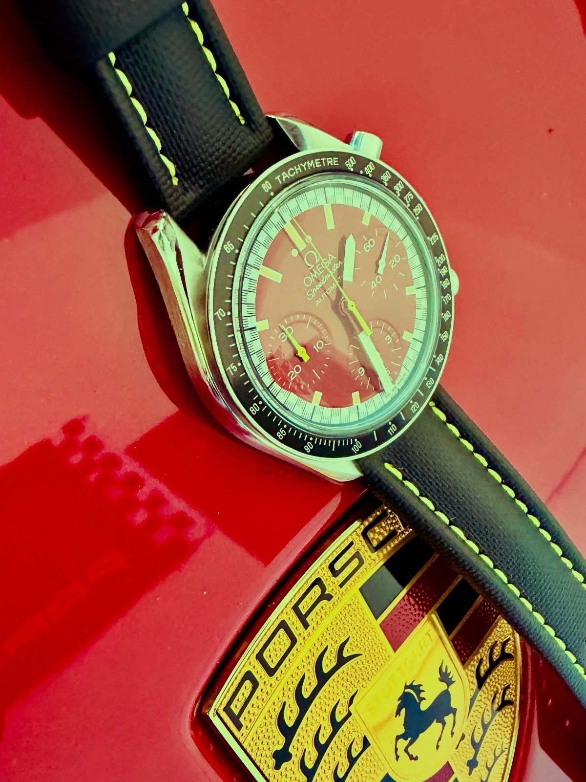 Omega Speedmaster Automatic Red Dial Schumacher R… - image 1