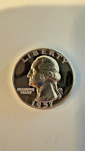 1957 Proof Washington Quarter – Deep Mirror Finish – 90% Silver GEM Proof