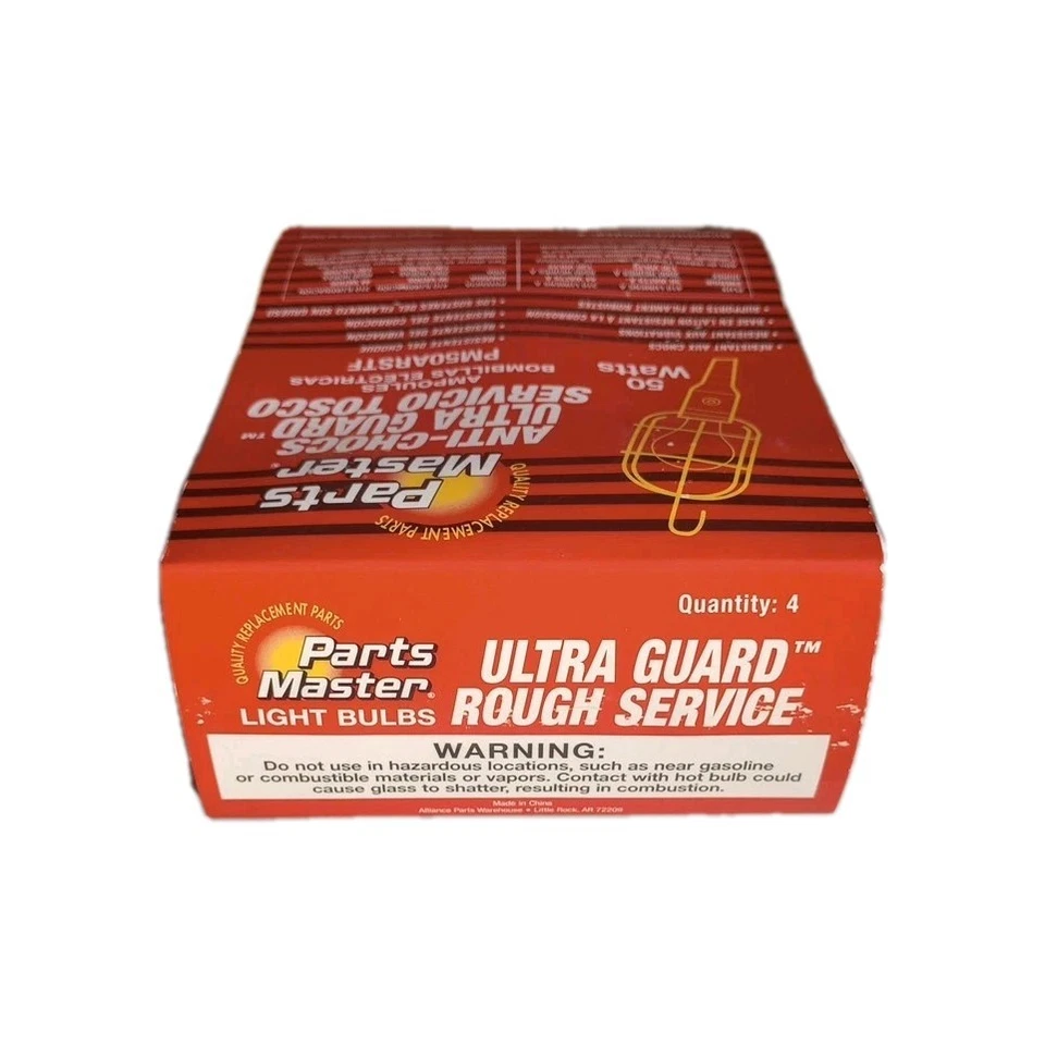 Parts Master 50 Watt Rough Service 4 Bulbs Coated Shatter Proof Ultra Frosted - Image 4 of 4