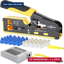 RJ45 Pass-Through Crimping Tool Kit for Cat7, Cat6, Cat5 Tool Set 802  All...