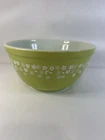 Vintage #402 Pyrex Green  Crazy Daisy Spring Blossom mixing bowl