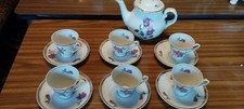6 Tassen Set mit Kanne Motiv mit Rosen Gebraucht