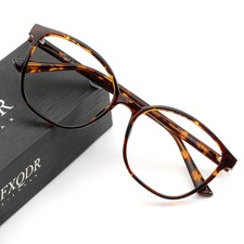 JFXQDR Women's Blue Light Blocking Glasses, TR90 Frame Medium, Coco Tortoise