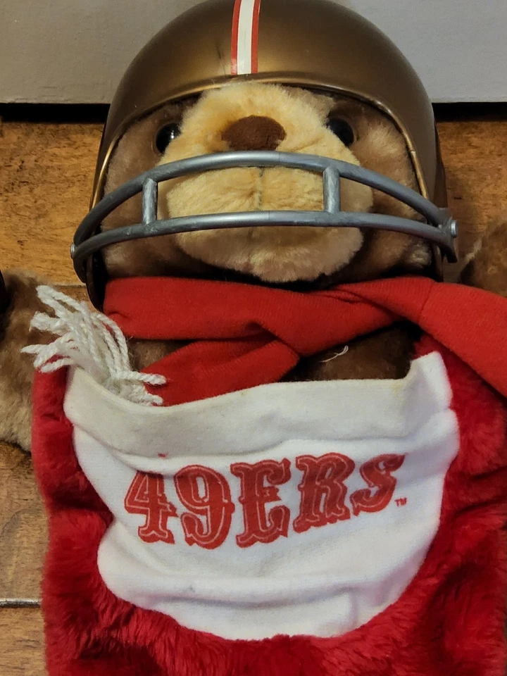 Medias de oso de peluche de Navidad vintage 1993 San Francisco 49ers fútbol americano NFL Navidad Foto 4 de 4