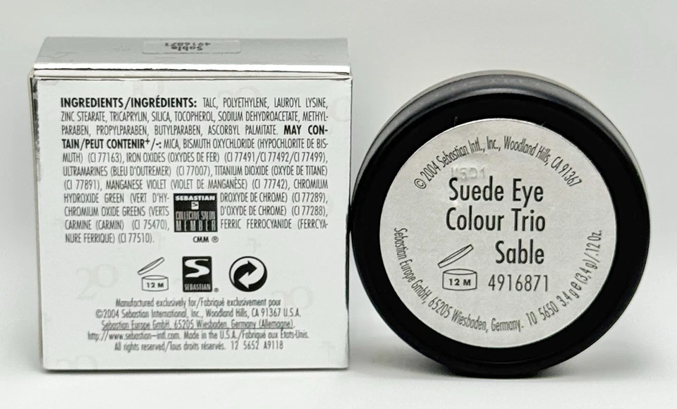 Sebastian Trucco Suede Eye Colour Trio SABLE #4916871 - .12 oz. / 3.4g NIB - Image 3 of 4