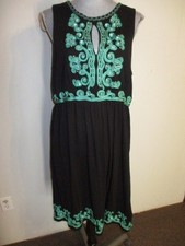 INC FAB! Scroll Ribbon/Beaded Stretch Keyhole Jersey Knit Dress in Black Size 1X