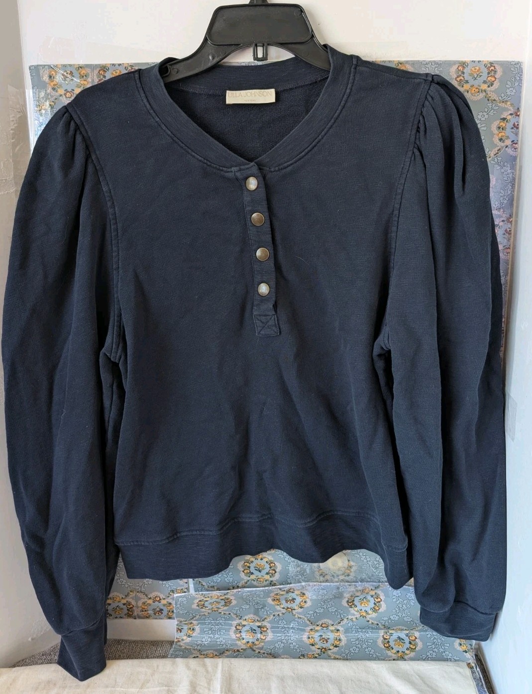 Ulla Johnson Asher Midnight Pullover Sweatshirt Q… - image 1