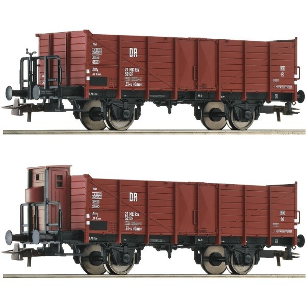 Roco 6600253 H0 2Er Set Offene GüTerwagen Omm 12, Dr, Ep. Iii H0 + Neu-image