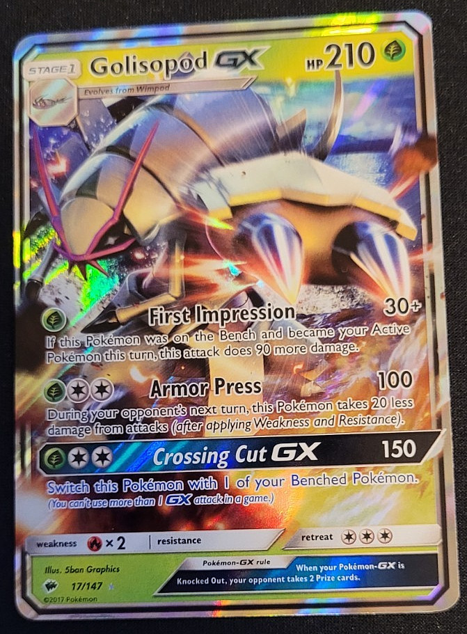 Golisopod GX (Ultra Rare) Pokemon: Sun & Moon - Burning Shadows  17/147